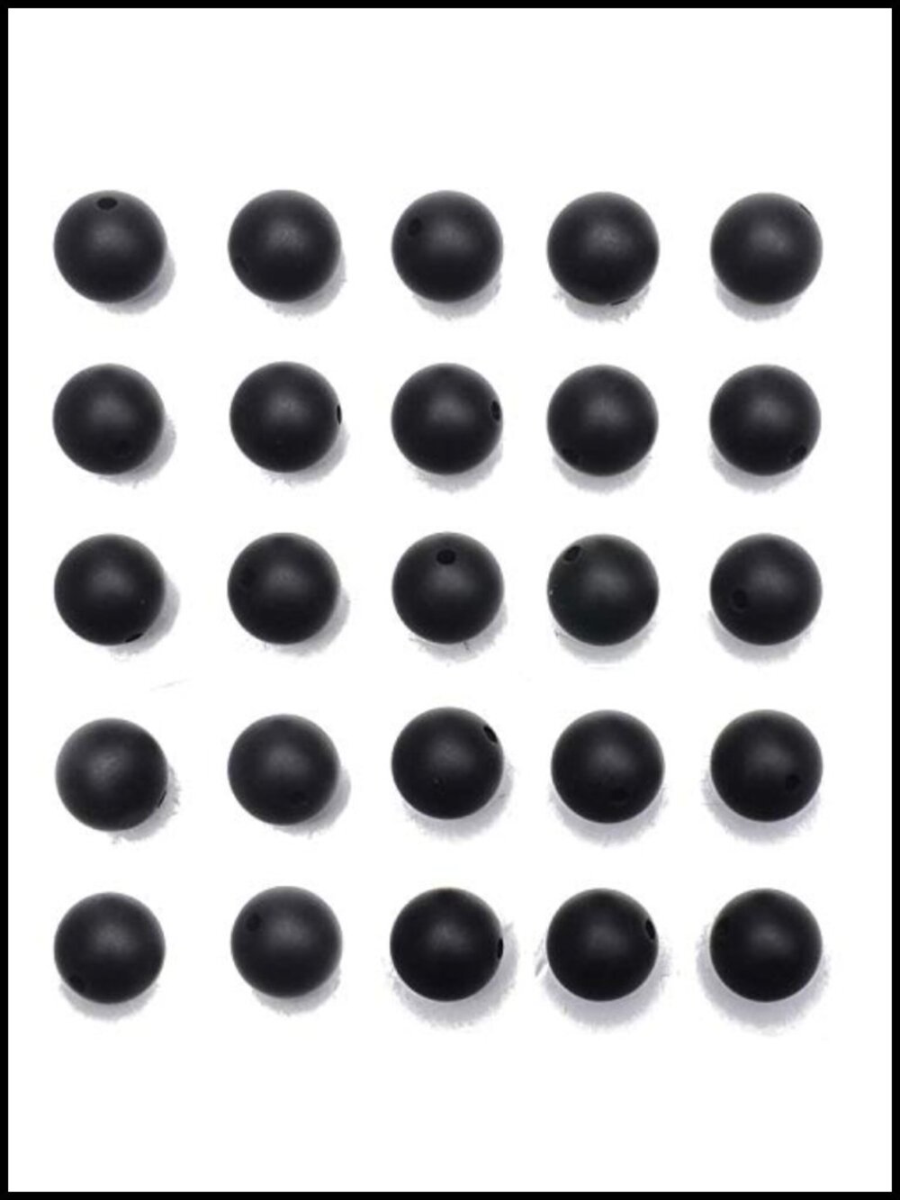 100pcs 10mm Round Genuine Gemstone Beads for Jewelry Making - Matte Black Onyx